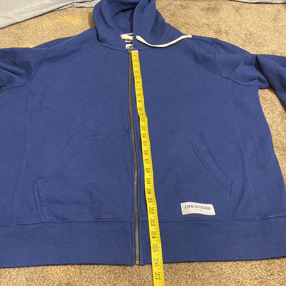 Over-Sized Life Is Good Zip-Up Sweater - Picture 7 of 9